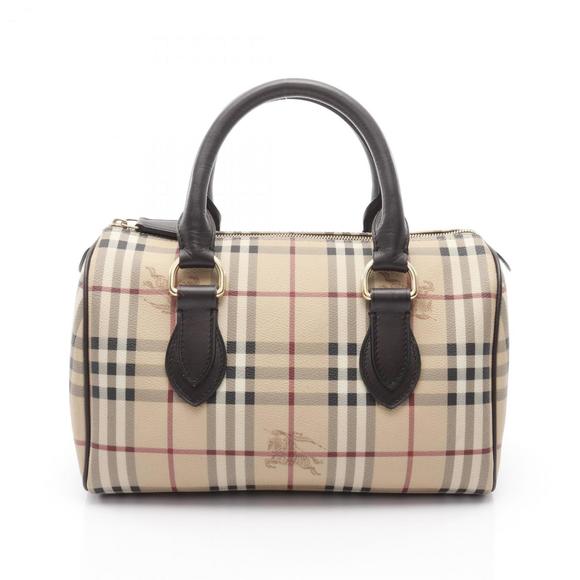 Burberry Nova Check Handbag, PVC-Coated Canvas and Leather, Women's, Beige, B... - Picture 1 of 10